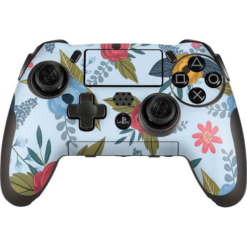 Blue Fall Flowers PlayStation Scuf Vantage 2 Controller Skin